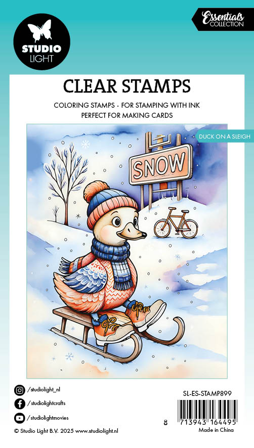 SL Clear Stamp Canard Sur Un Traîneau Essentials 74x105x1mm 1 Pièce