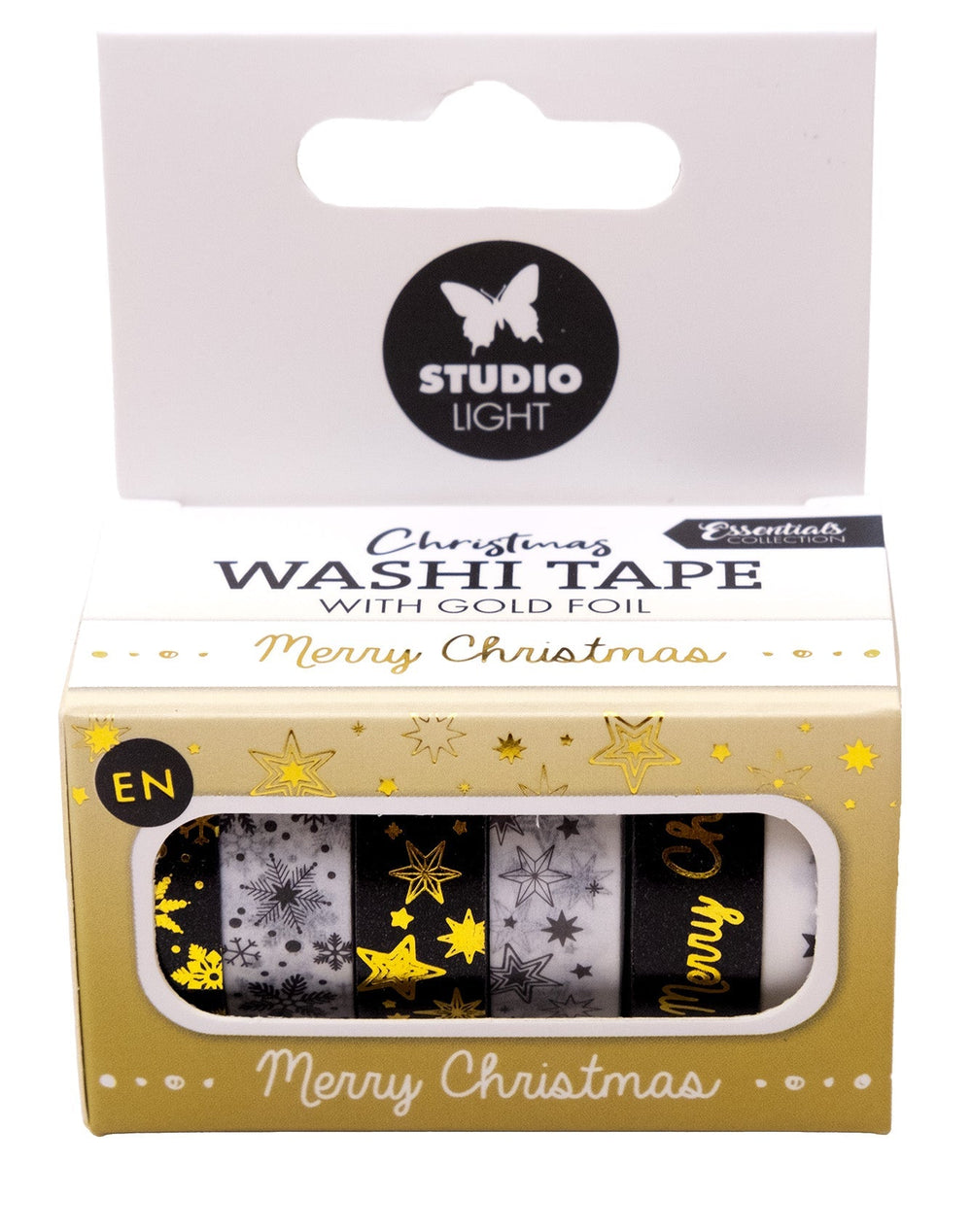 SL Washi Tape Black/White - Gold Essentials 6 PC — Ecstasy Crafts