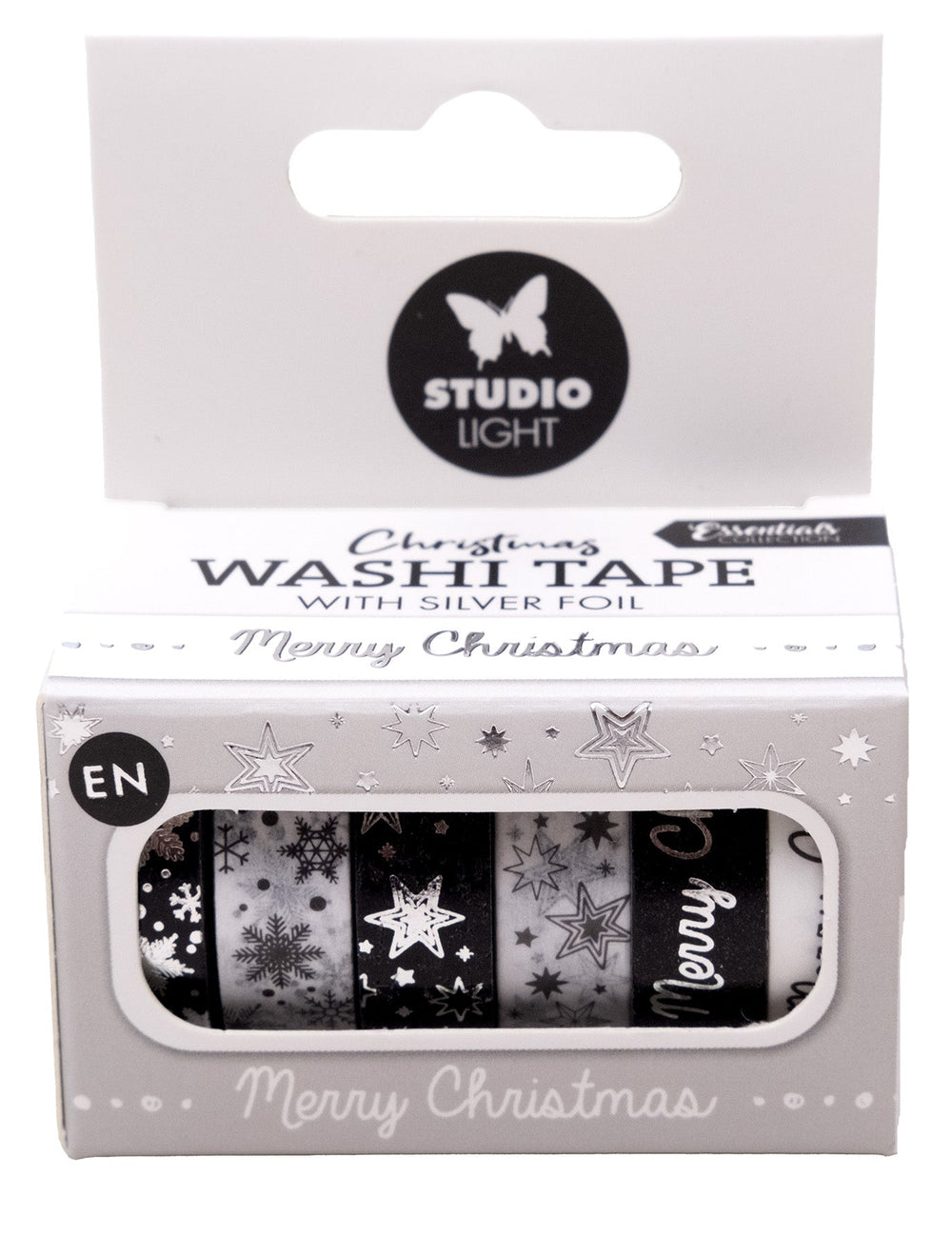 SL Washi Tape Black/White - Silver Essentials 6 PC — Ecstasy Crafts