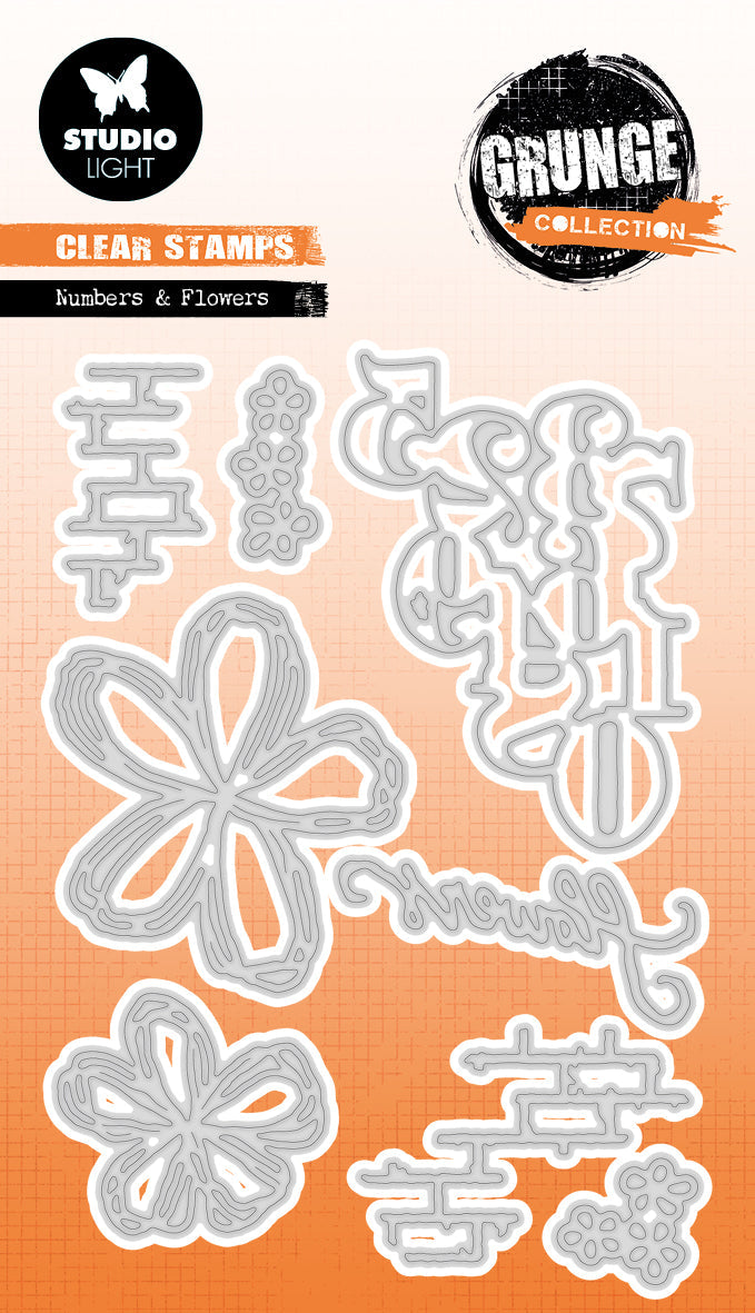 SL Matrices de découpe Chiffres & Fleurs Collection Grunge 98x141x1mm 8 PCS no.503