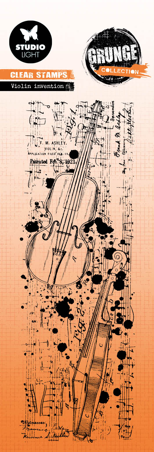 SL Tampons transparents Violon Invention Collection Grunge 68x202x3mm 1 pc n°512