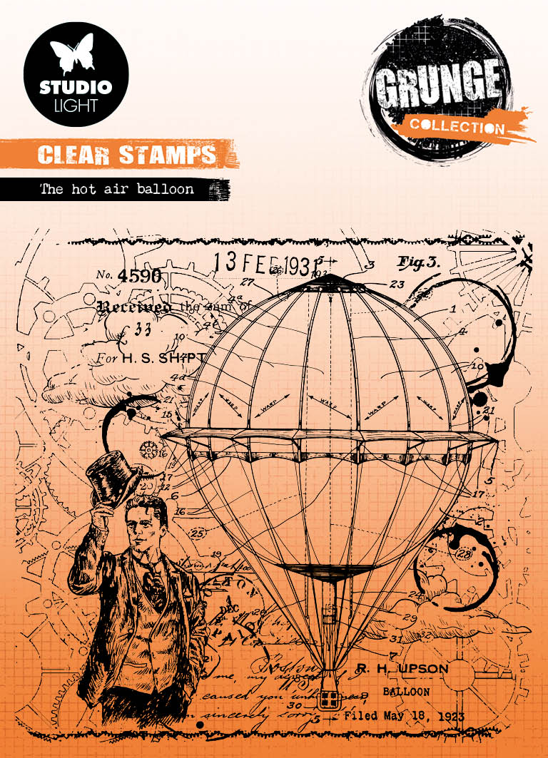 SL Clear Stamps La Collection Montgolfière Grunge 122x122x3mm 1 pièce n°513