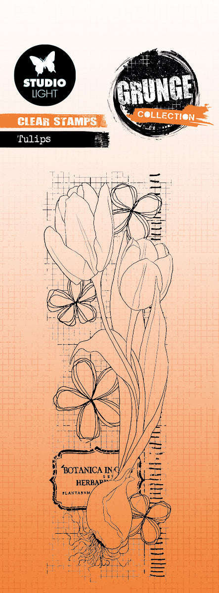 SL Tampon Transparent Tulipes Collection Grunge 45x140x3mm 1 PC n°394
