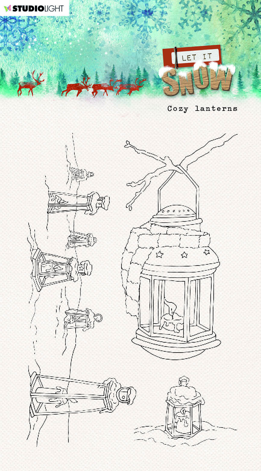 SL Clear Stamp Cozy Lanterns Let It Snow 105x148x3mm 4 PC nr.266 — Ecstasy Crafts