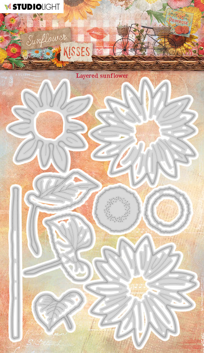 SL Matrices de découpe Tournesol multicouche Bisous de tournesol 100x143x1mm 9 PC réf.527