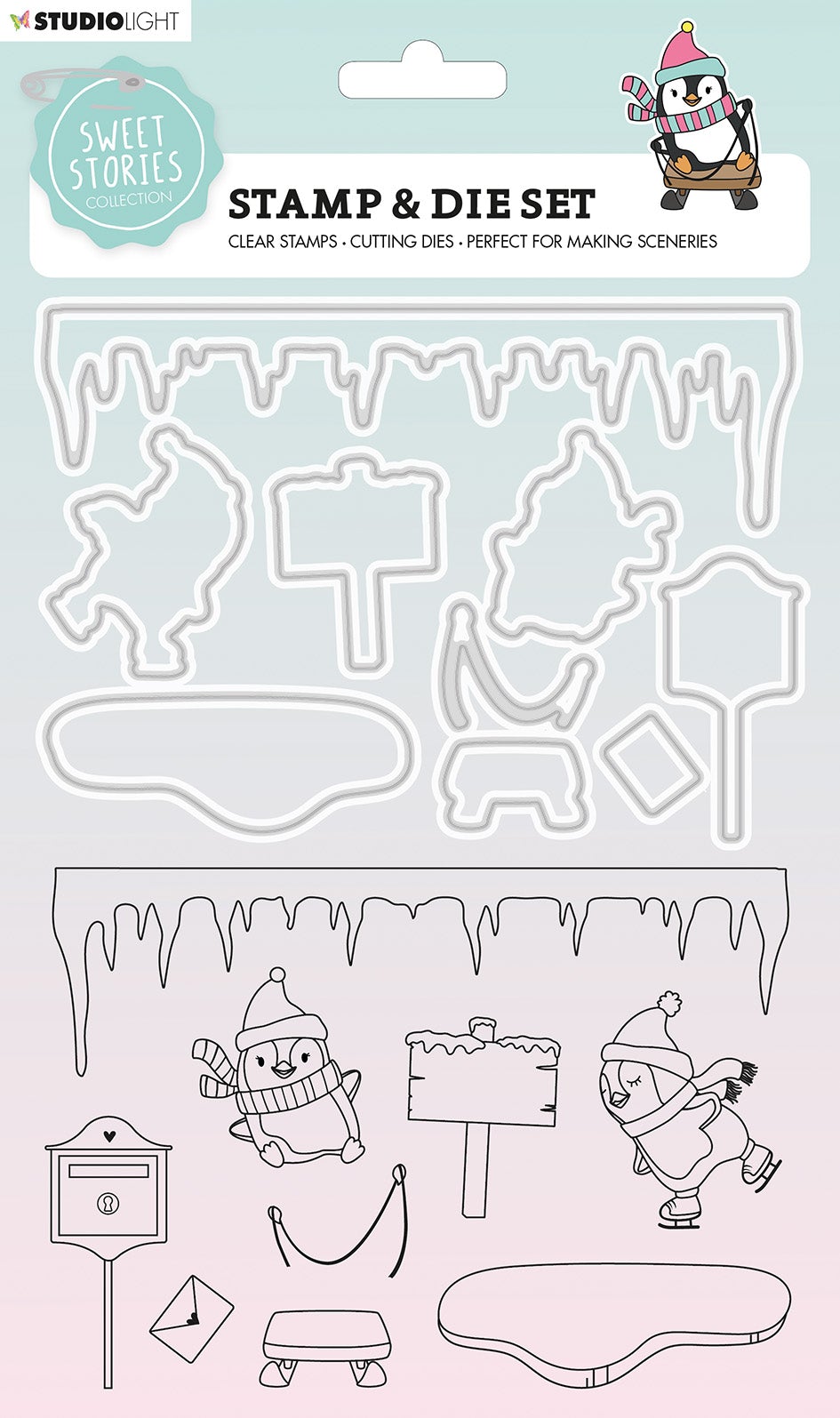 SS Tampon & Matrice de découpe Pingouin Sweet Stories 160x270x1mm 1 PC nr.18
