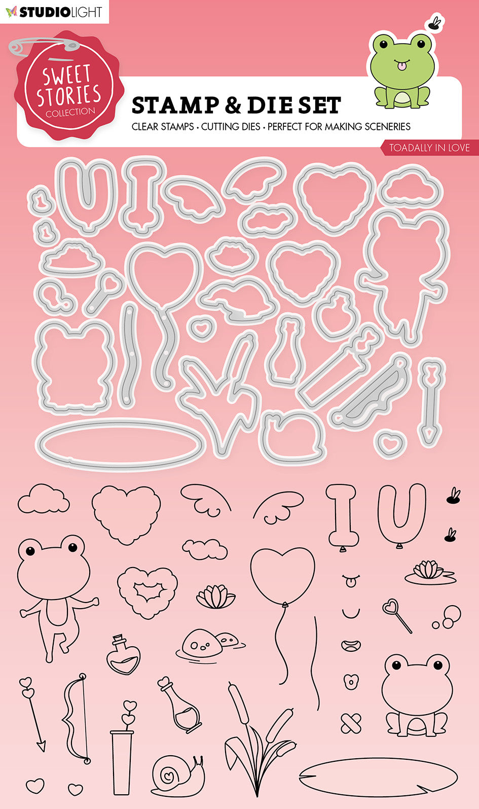 SL Tampon & matrice de découpe Toadally In Love Sweet Stories 154x213x1mm 62 pièces n°52
