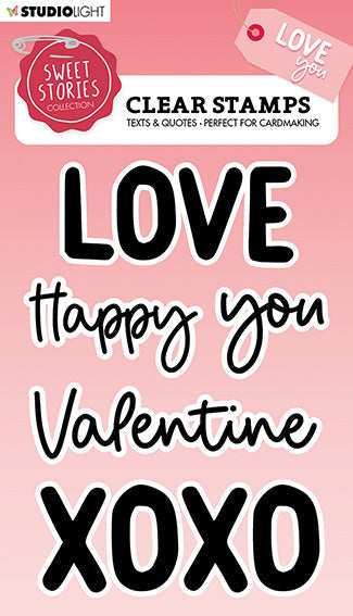SL Tampon Transparent Citations Large Je t'aime Douces Histoires 148x105x3mm 5 PC réf.328
