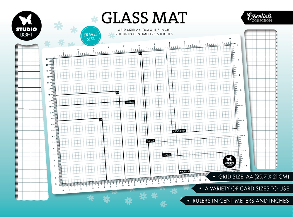 Tapis de découpe en verre SL A4, non-magnétique, 1 pièce