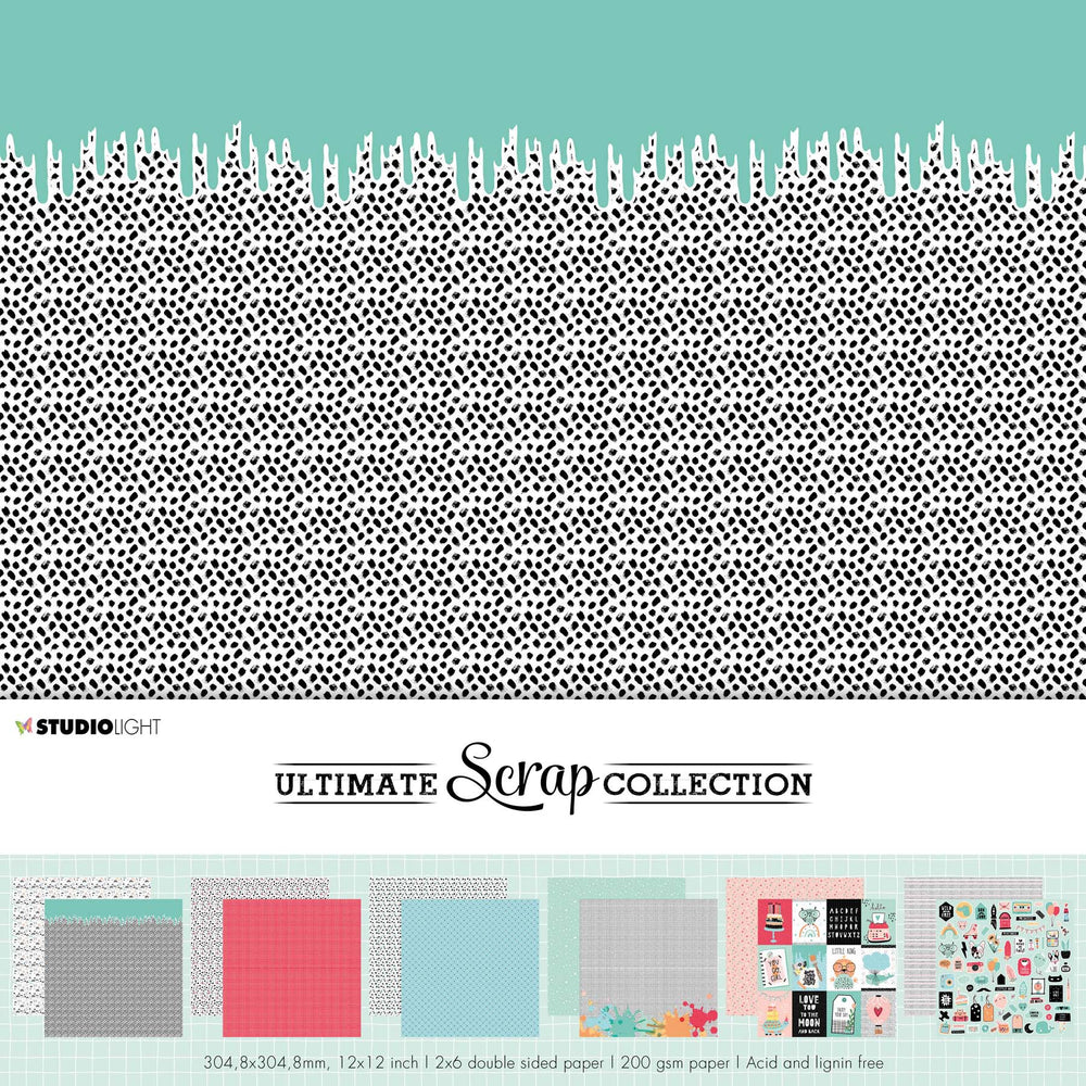 SL Papierserie Papier de fond Collection scrap ultime 304,8x304,8x3mm 12 feuilles n°6