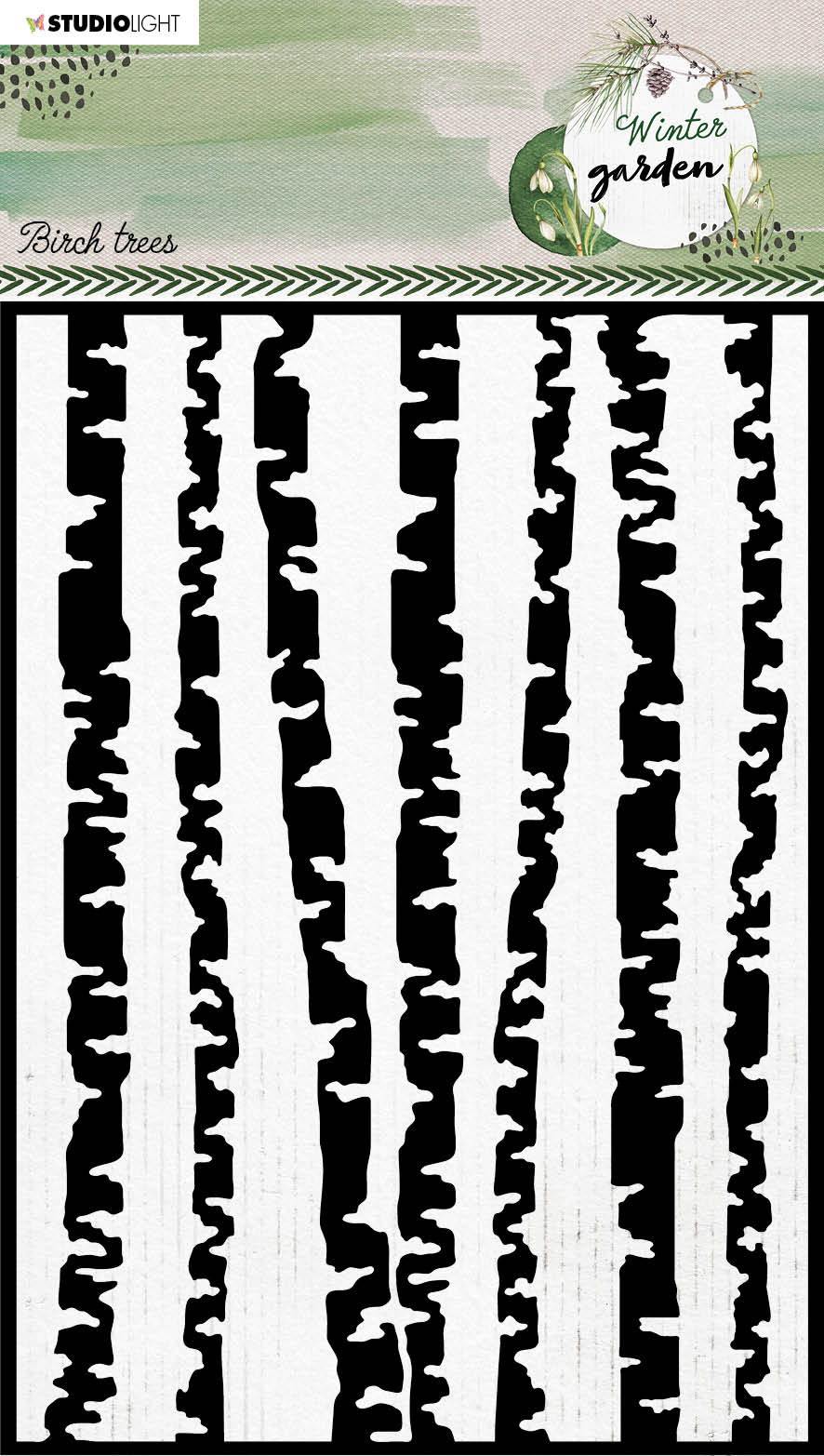 SL Mask Birch Trees Winter Garden 150x210x1mm 1 PC nr. 87 — Ecstasy Crafts
