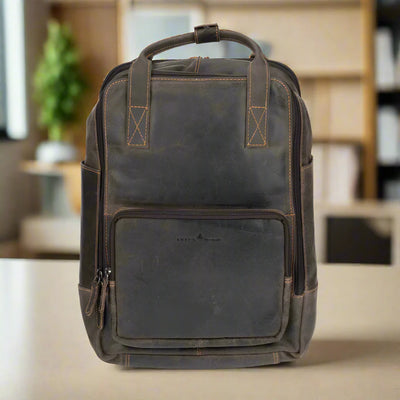 Sac à dos en cuir Greenwood avec compartiments renforcés pour ordinateur portable et tablette