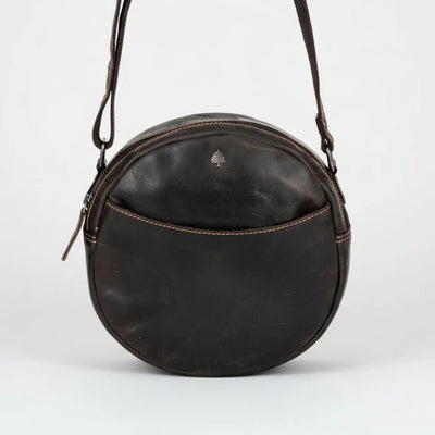 Sac bandoulière rond Greenwood en cuir