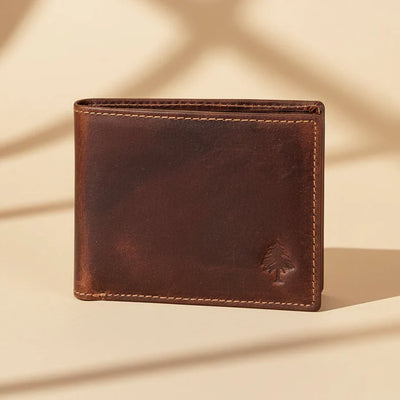 Portefeuille bifold en cuir pour homme Greenwood. Portefeuille premium avec protection RFID et compartiment dépliant
