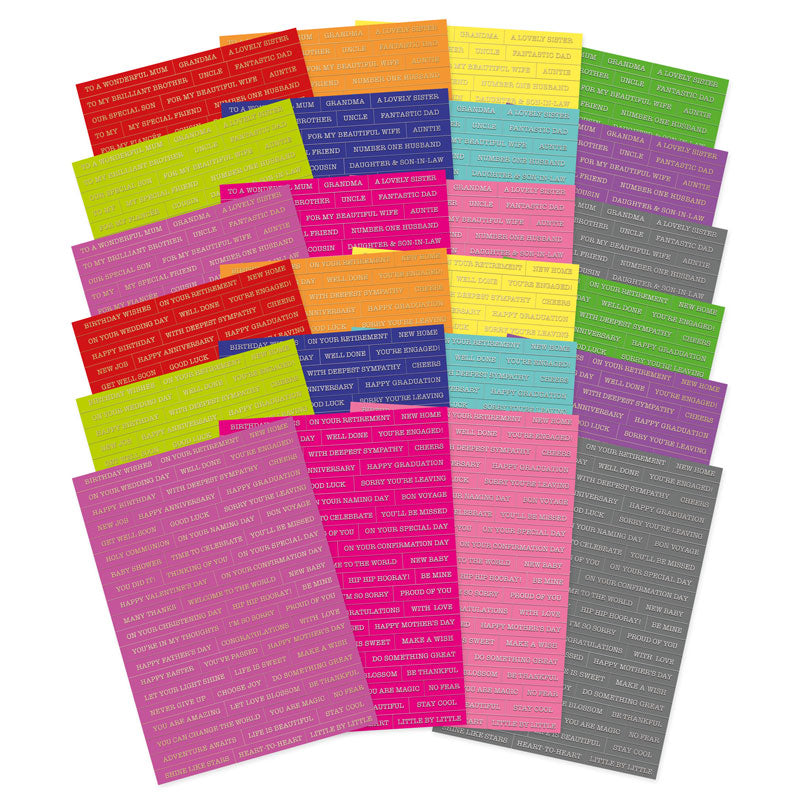 Bloc de papiers « Just My Type » avec effets métallisés et autocollants Bold & Bright