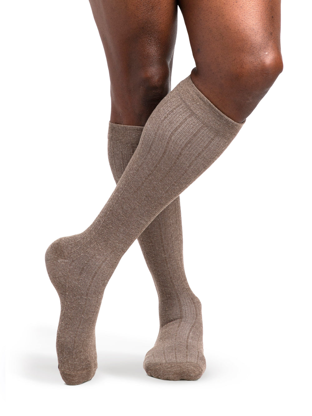 Sigvaris 250 Bas de Compression Lin 20-30 mmHg Mi-mollet pour Hommes Bout Fermé