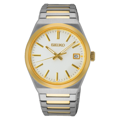 SEIKO Essentials Deux Tons Cadran Blanc Homme | SUR558P1