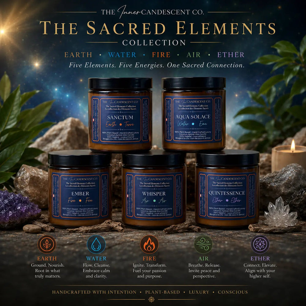 SACRED ELEMENTS COLLECTION | 5 luxury coconut apricot wax candle gift set