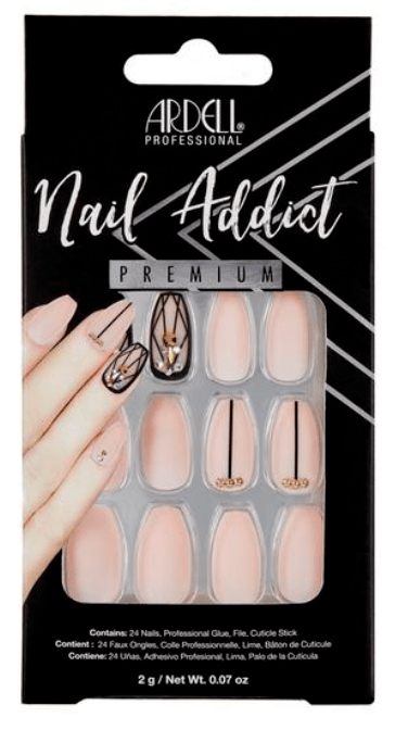 Ardell Nail Addict Blush Geometric Crystals Tips