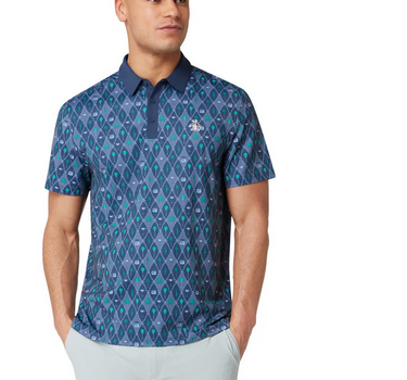 **Cocktail Lattice Print Polo