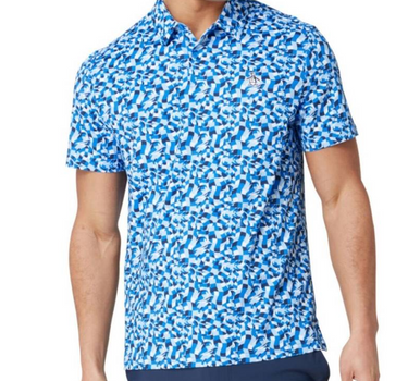 **Underwater Mosaic Print Short Sleeve Polo