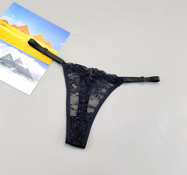 3PCS Lace Thong Set – Sheer, Strappy & Seductive