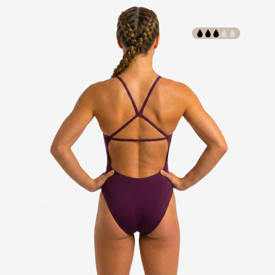 Maillot de bain de règles une pièce à dos ouvert SecureFlo Merlot par Norca