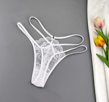 3-Pack Lace Peekaboo G-Strings – Strappy, Sheer, & Seductive T-Back Thongs