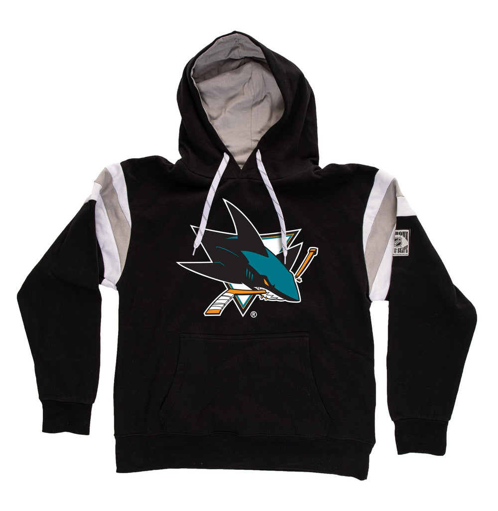 Sweat à capuche rétro style universitaire San Jose Sharks