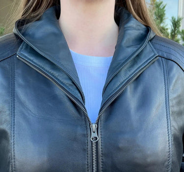 Sheep Leather Jacket with Removable Hood