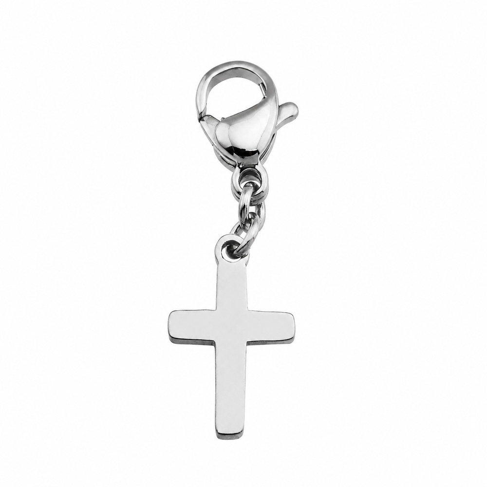 Pendentif Croix Argent (Or Blanc) : Pendentif Minimaliste de Foi pour Colliers et Bracelets