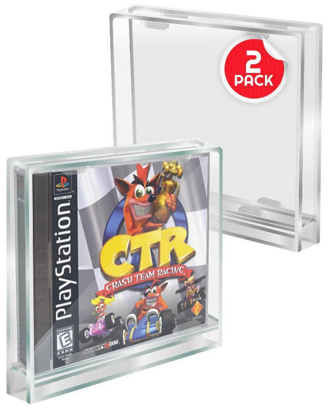 EVORETRO Étui en acrylique pour jeu vidéo PlayStation CD simple PS1