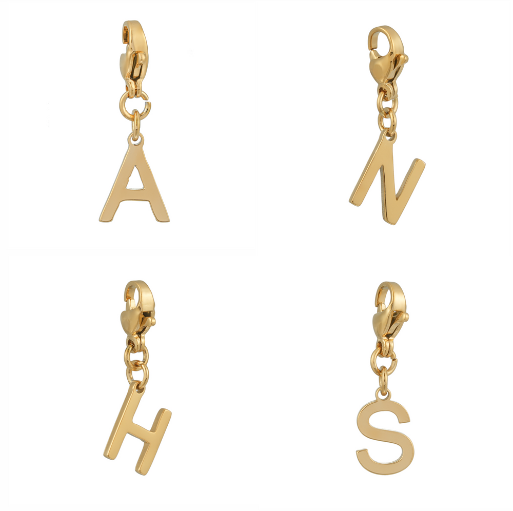 BRELOQUES MINI LETTRES SOLIDES A–Z en OR : Pendentif Initial Alphabet Délicat pour Colliers et Bracelets — 12,50 $