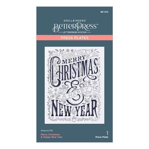 Plaque d'impression Joyeux Noël et Bonne Année de la collection de Noël BetterPress