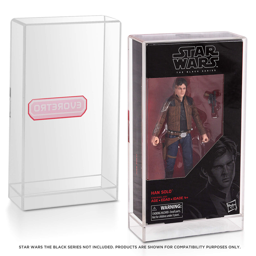Star Wars Black series EVORETRO Clear Acrylic Display Case - Pack of 1