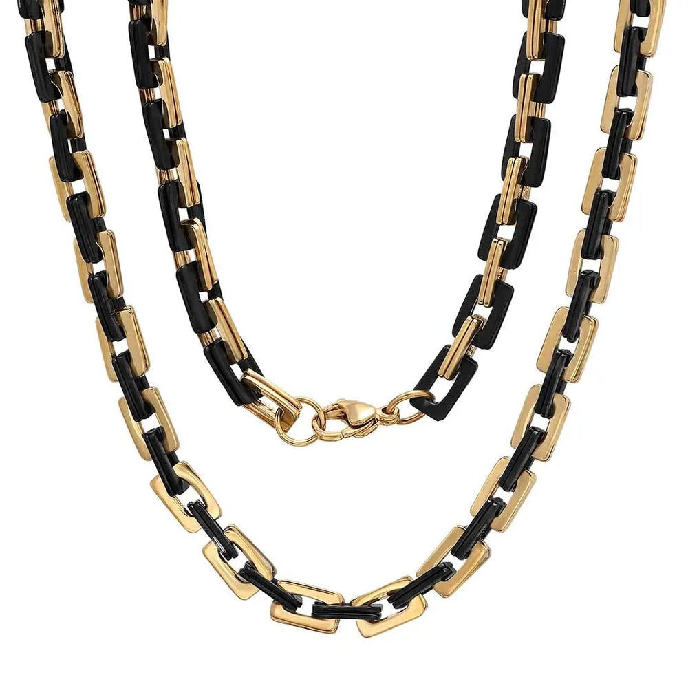 Collier chaîne Rolo carré en acier inoxydable Steeltime