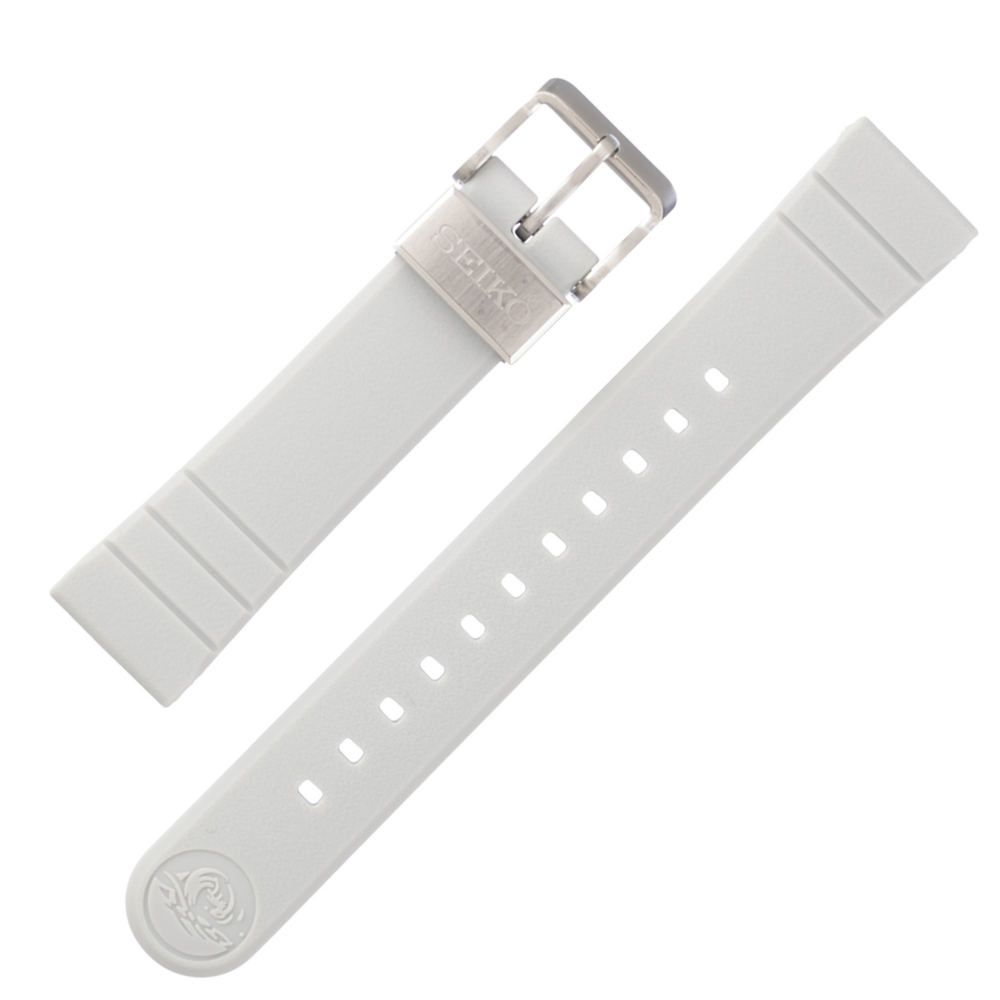 SEIKO Bracelet en caoutchouc Antartica Penguin Blanc OEM 20 mm | R03L015J0