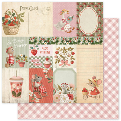 Papier Strawberry Friends D 12 x 12 (Paquet en vrac de 12) 34872