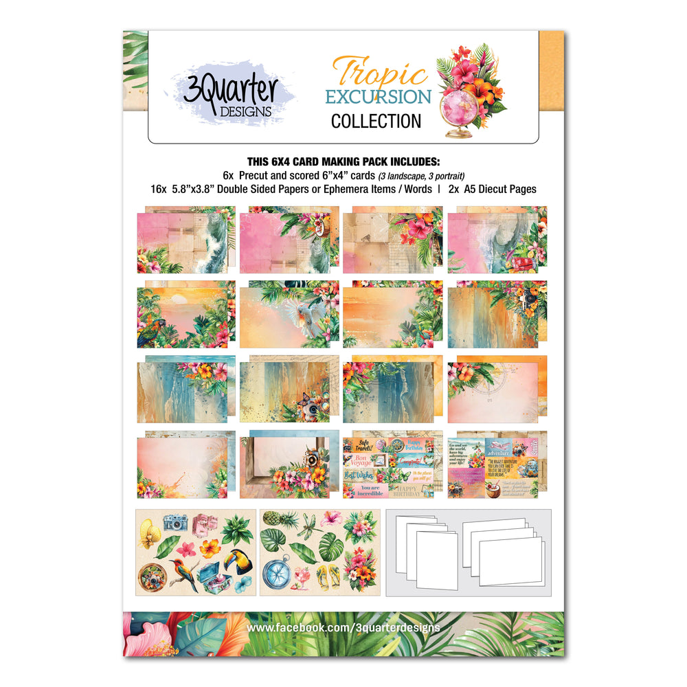 Lot de 3Quarter Designs Tropic Excursion 6x4 (cartes)