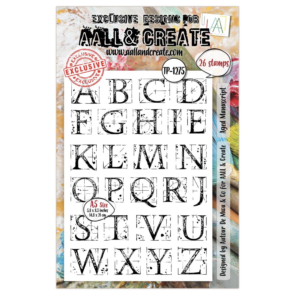AALL and Create - Set de tampons A5 - Manuscrit vieilli
