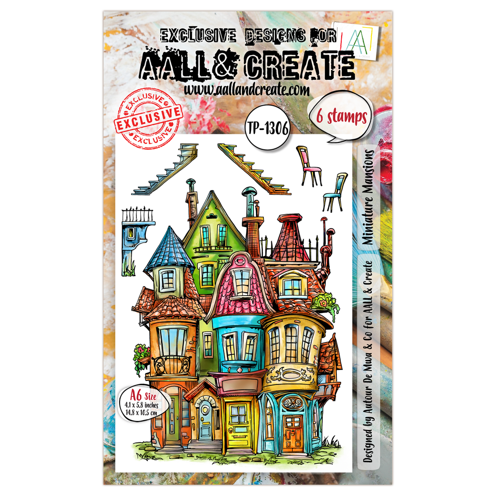 AALL and Create - Set de tampons A6 - Maisons miniatures