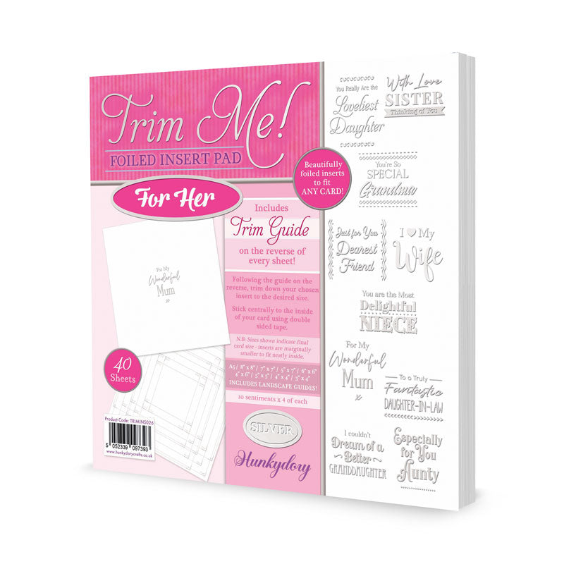 Bloc d'inserts pelliculés « Trim Me ! » – Pour elle – Argenté