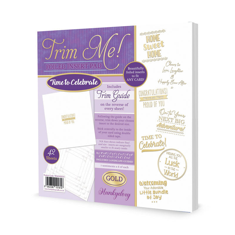 Trim Me! Bloc d'inserts métallisés - L'heure de fêter - Doré