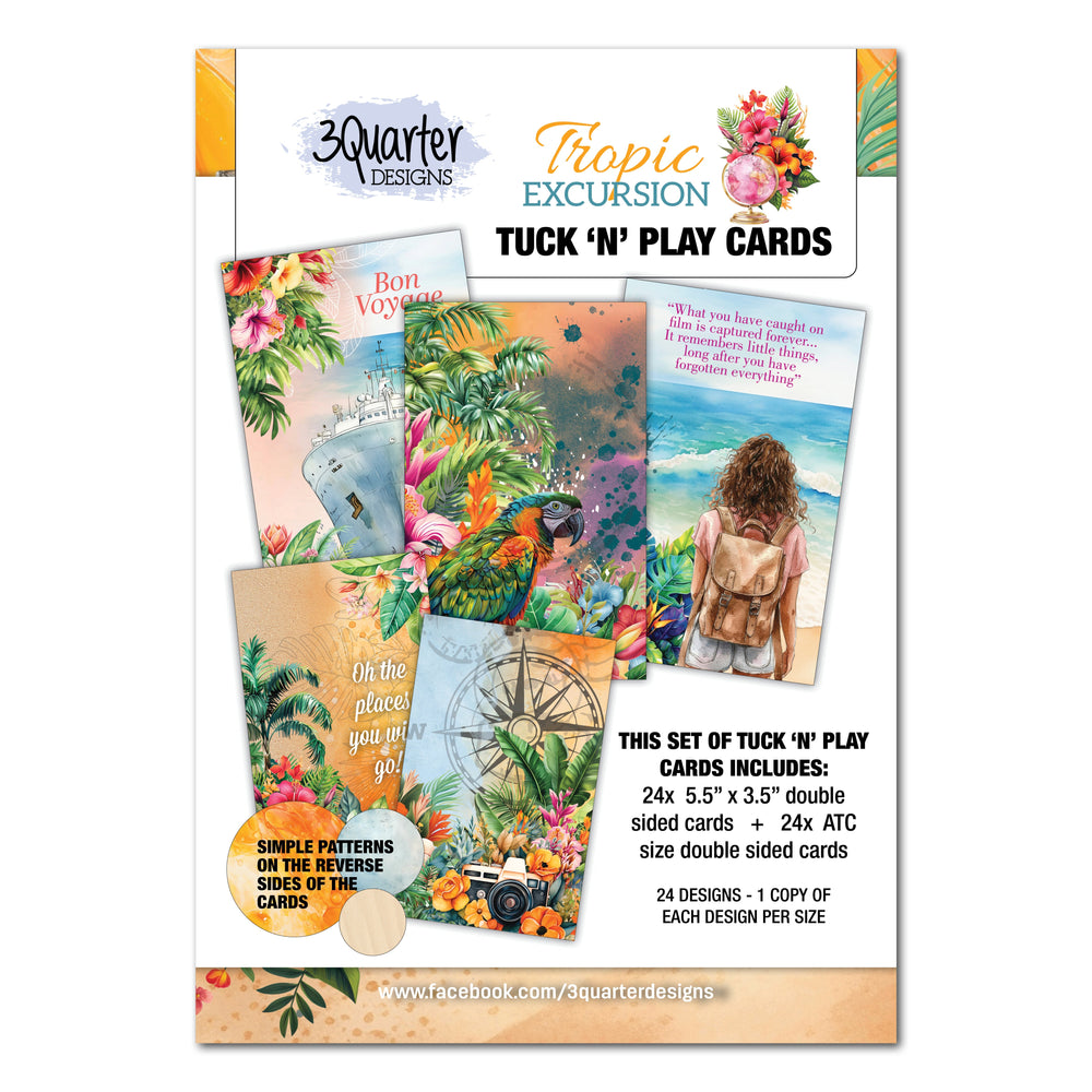 3Quarter Designs Tropic Excursion - Cartes à glisser et à jouer