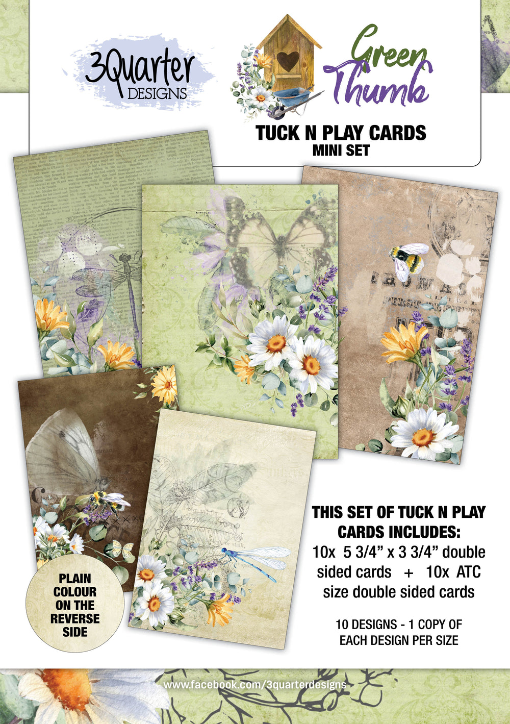 Lot de mini-cartes 3Quarter Designs Green Thumb Tuck N Play