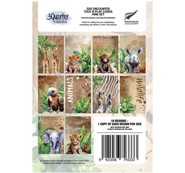 3Quarter Designs Zoo Encounter Tuck N Play Cards Mini Set