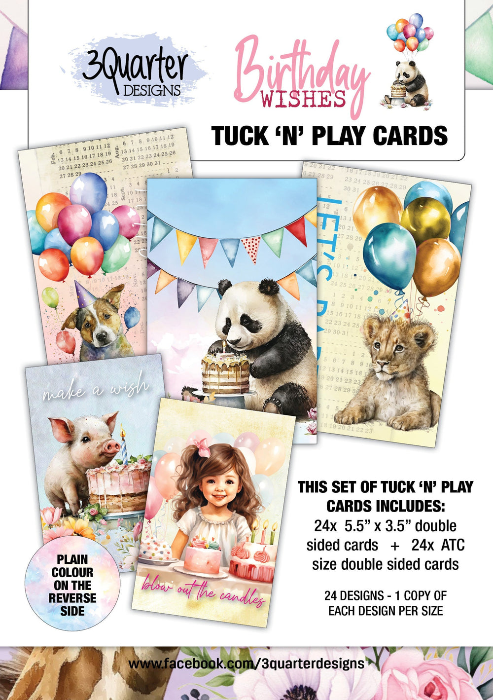 3Quarter Designs Souhaits d'Anniversaire - Cartes Tuck N Play