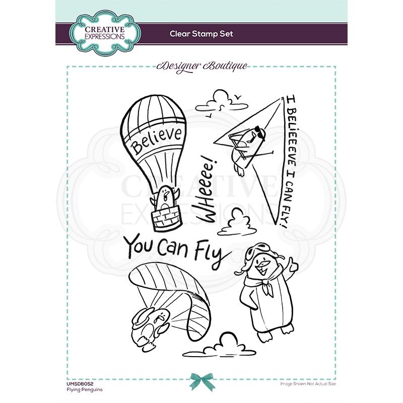 Creative Expressions Designer Boutique Collection Tampon Transparent A5 Flying Penguins