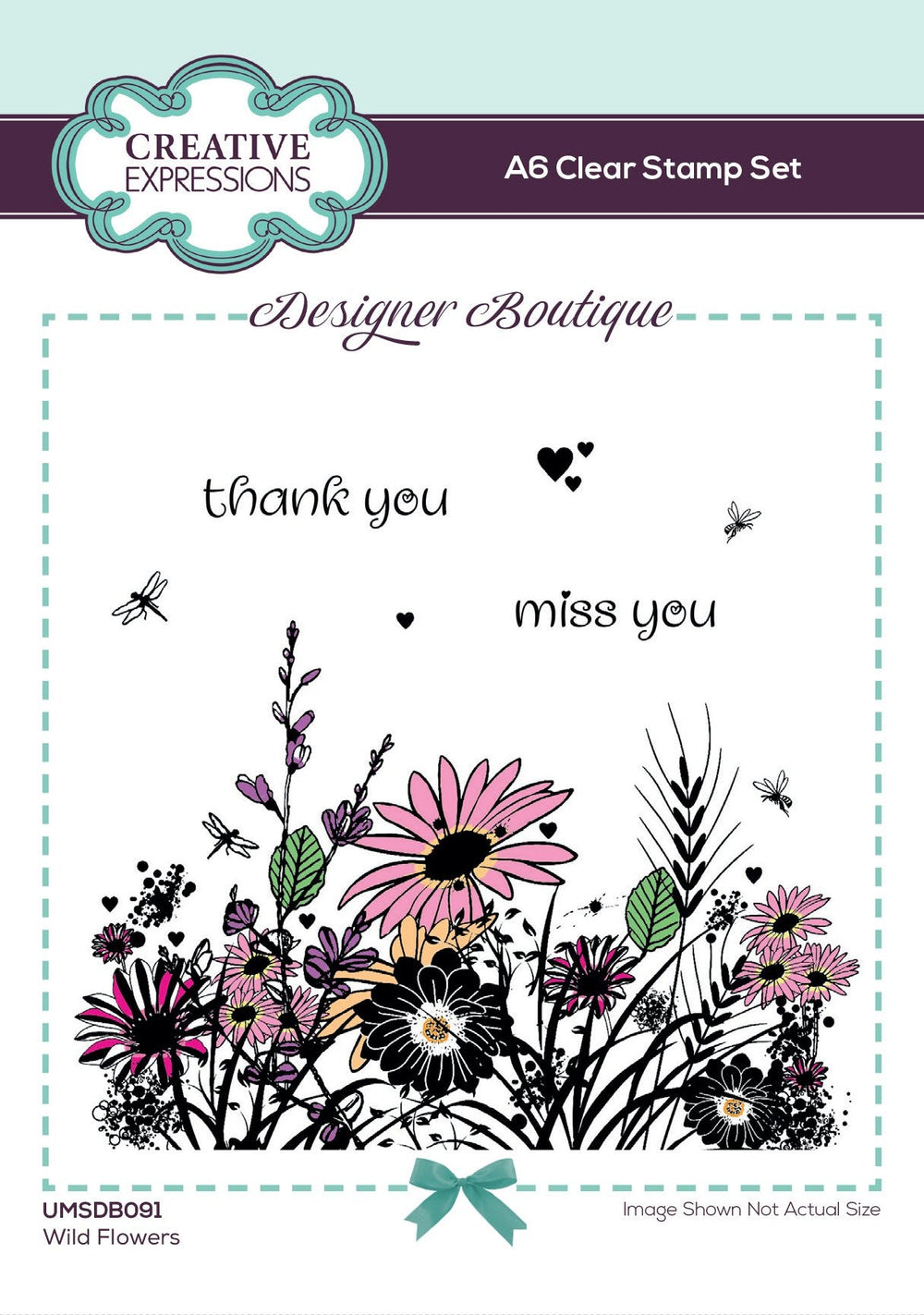 Creative Expressions Designer Boutique Collection Woodland Walk - Lot de tampons transparents A6 « Fleurs sauvages »