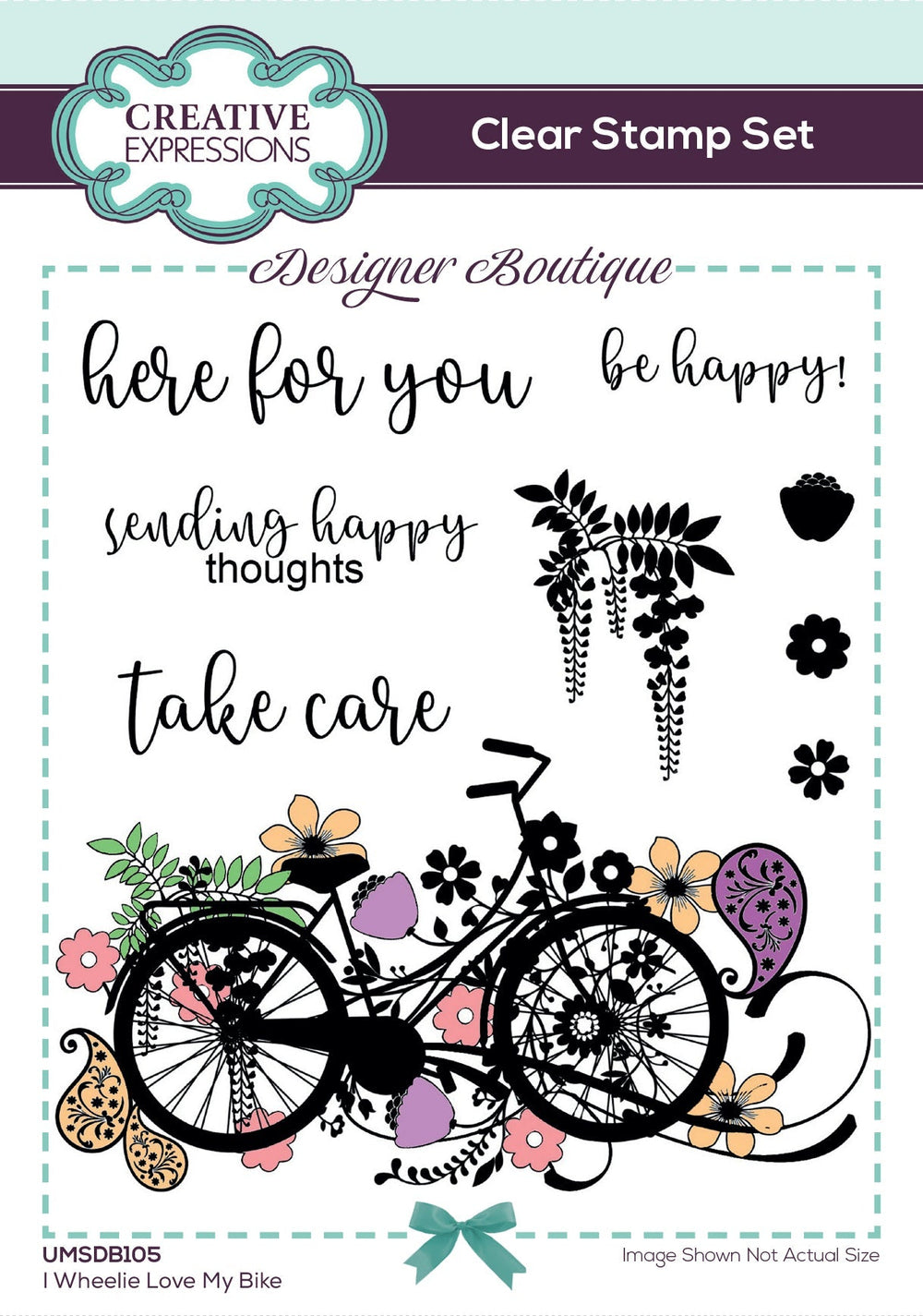 Creative Expressions Designer Boutique I Wheelie Love My Bike Lot de tampons transparents 15,2 x 10,2 cm